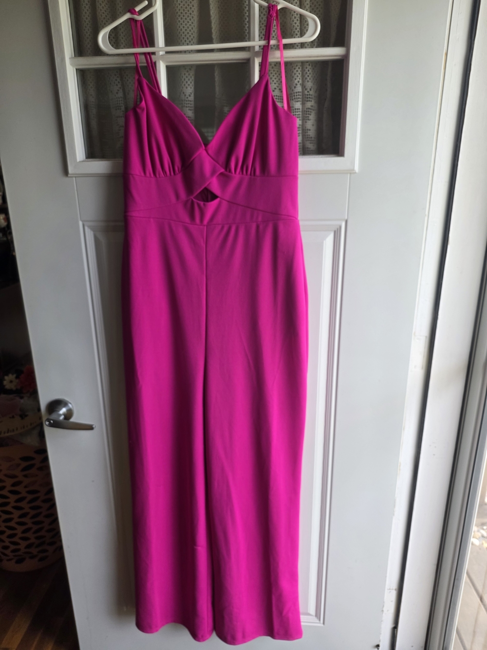 Fuchsia Spaghetti-Strap Jumpsuit